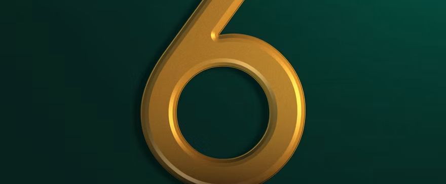 数字「6」のクローズアップ写真